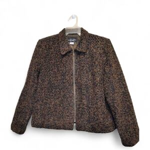 Requirements Brown Tweed Teddy Blazer/Jacket Size 14